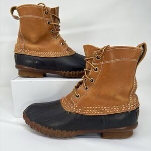 Vintage LL Bean Womens Maine Hunting Shoe Size 6 Duck Boots‎ Leather Brown USA